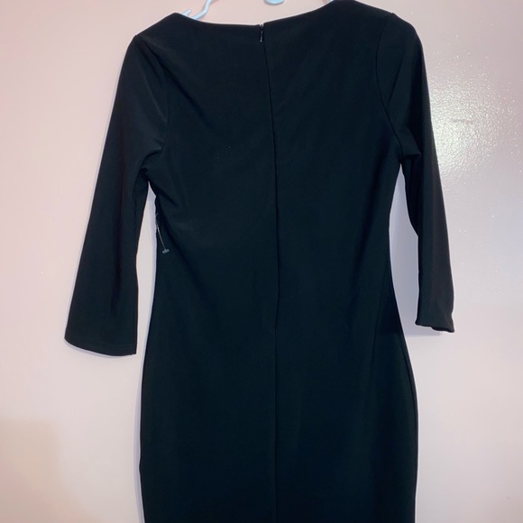 NWOT Black Ribbed Quarter sleeve Dress - Picture 4 of 8